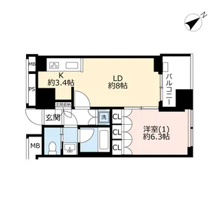 横浜ヴェールタワー【13階】の間取り