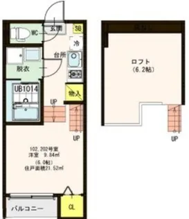 ハーモニーテラス福室【1階】の間取り