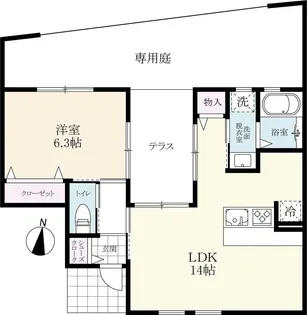 プレミアムテラスFUKURO【1階】の間取り