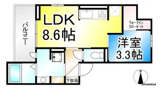パークサウス栗田【3階】の間取り