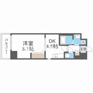 ソルレヴェンテ梅田【3階】の間取り