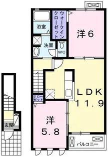 フェリス加西【2階】の間取り