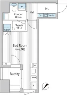 バウスフラッツ日本橋浜町【4階】の間取り