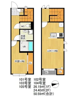 DUPLEST 井尻【1階】の間取り