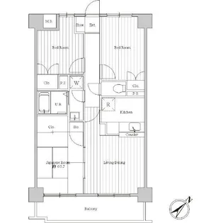 ソレイユ溝の口【3階】の間取り