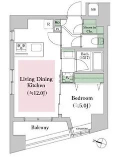 シティインデックス千代田岩本町【11階】の間取り