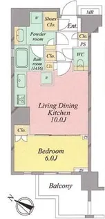 オープンレジデンシア品川【7階】の間取り