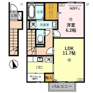 HOLY1(ホーリーワン)【2階】の間取り