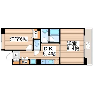 ヒューモスシエナ大和町【4階】の間取り