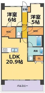 シエリア西宮武庫川【6階】の間取り