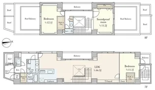 Konomi Soleado Hiroo(コノミ ソレアード ヒロオ)【7階】の間取り