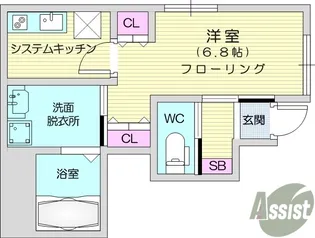 アビタシオン郡山【1階】の間取り