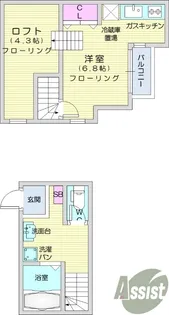 RIZEST太子堂【2階】の間取り