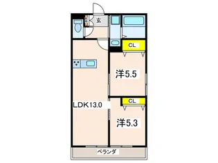 ENKYO YUKI【2階】の間取り