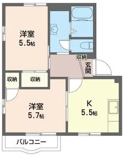 プリメーラ田喜野井C【2階】の間取り
