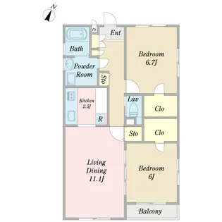 プラテリーア・ヤマ【2階】の間取り