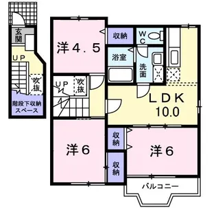 クレスト菱木【2階】の間取り