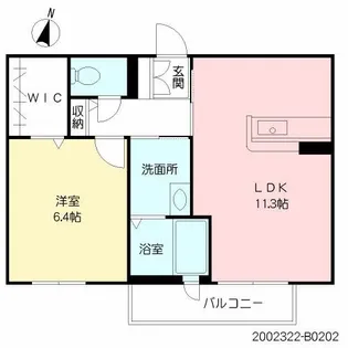 シャーメゾン佐嘉城内【2階】の間取り