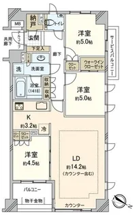 ディアナコート石神井公園【2階】の間取り