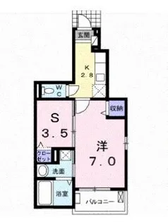 ルミナスハイム八山田II【1階】の間取り