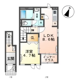 シャインパレス【2階】の間取り
