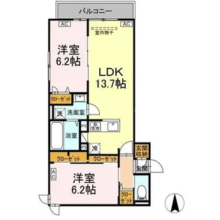 セレスティア北小岩2【3階】の間取り