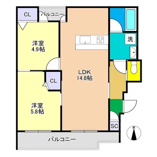 ラークネスト【3階】の間取り