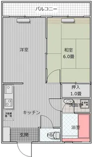 芦花パレス【5階】の間取り