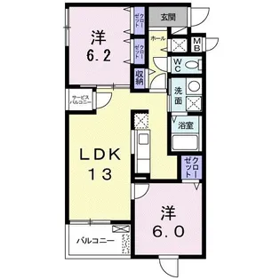 フィオーレ【5階】の間取り