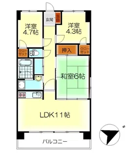 エステート.1【8階】の間取り