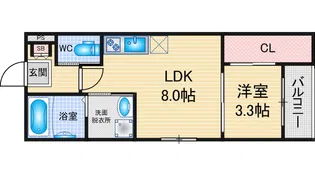 バニラスカイ熱田【3階】の間取り