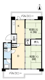UR醍醐石田【6階】の間取り