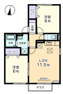 【サニーハウス上今井 B】【2階】の間取り