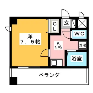 ルームIフジハイツ【5階】の間取り