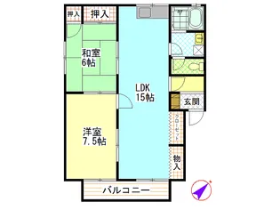 広島県広島市安佐南区東野2【アパート】の間取り