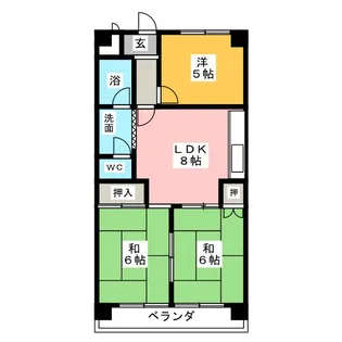 ジュネス21【4階】の間取り