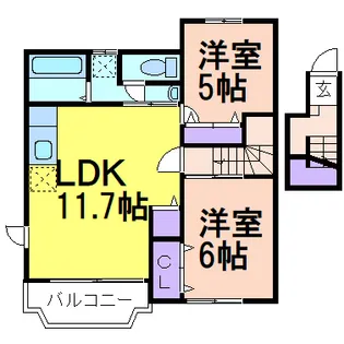 サニータウンドルチェ【2階】の間取り