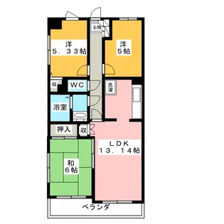 川口飯塚第3ローヤルコーポ【2階】の間取り