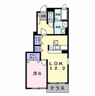 徳島県阿波市吉野町西条字中西【アパート】の間取り