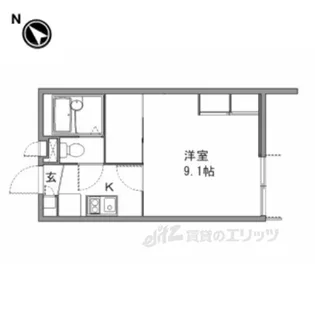 レオパレス星田2【1階】の間取り