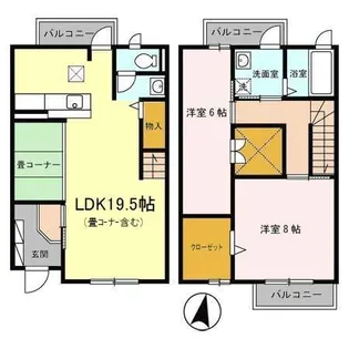 大阪府箕面市半町2【一戸建】の間取り