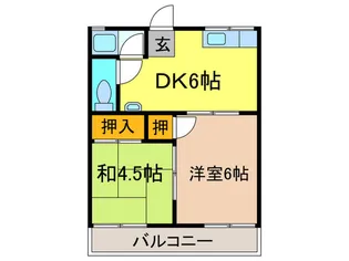 大仲ハイツ【2階】の間取り