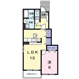 広島県福山市新涯町4【アパート】の間取り