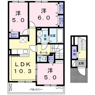 Tekufah四万十「3LDK」【2階】の間取り
