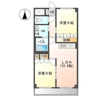 サン・ソレイユ西条 弐番館【3階】の間取り