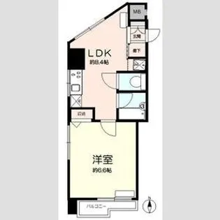 シャトレー信用【6階】の間取り