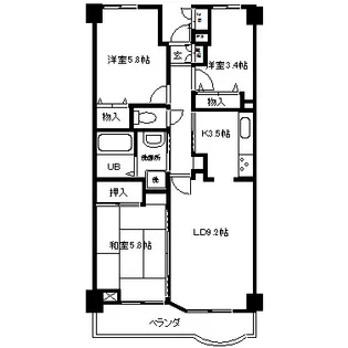 グランディール紫竹山【6階】の間取り
