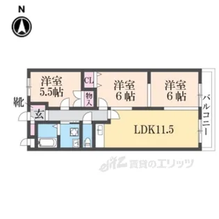 MAYUMIウエストサイド楠葉【2階】の間取り