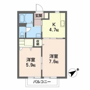 2Kの間取り画像