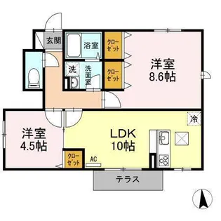 メゾンドレテ【1階】の間取り